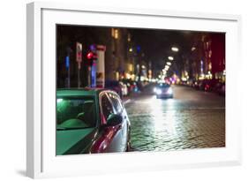 Germany, Berlin, Savigny Platz, Bmw and Bleibtreustrasse, Evening-Walter Bibikow-Framed Photographic Print