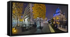 Germany, Berlin, Spree Shore Near Aquadom, Gdr Museum, Berlin Cathedral, Evening-Torsten Elger-Framed Stretched Canvas