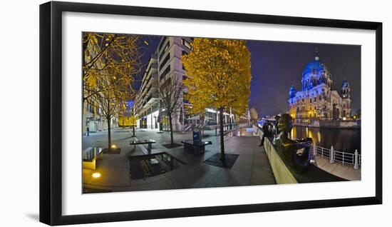 Germany, Berlin, Spree Shore Near Aquadom, Gdr Museum, Berlin Cathedral, Evening-Torsten Elger-Framed Photographic Print