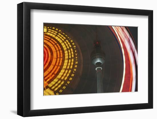 Germany, Berlin, Television Tower, Ferris Wheel, Night-Catharina Lux-Framed Photographic Print