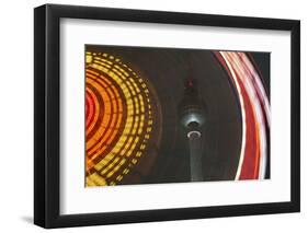 Germany, Berlin, Television Tower, Ferris Wheel, Night-Catharina Lux-Framed Photographic Print