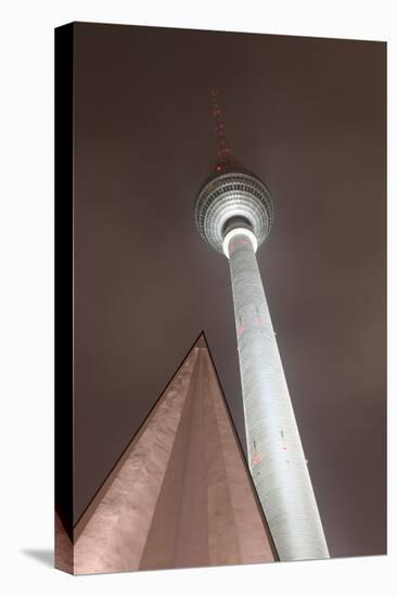 Germany, Berlin, Television Tower, Night, Winter-Catharina Lux-Stretched Canvas