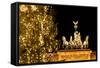 Germany, Berlin, the Brandenburg Gate, Christmas Tree, Night-Catharina Lux-Framed Stretched Canvas