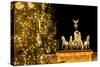 Germany, Berlin, the Brandenburg Gate, Christmas Tree, Night-Catharina Lux-Stretched Canvas