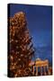 Germany, Berlin, the Brandenburg Gate, Night, Christmas Tree-Catharina Lux-Stretched Canvas