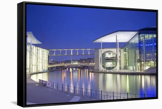 Germany, Berlin. the Marie Elisabeth Luders Haus and the Paul Lobe Haus over the River Spree-Ken Scicluna-Framed Stretched Canvas
