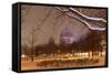 Germany, Berlin, View on Berlin Cathedral, Night, Snow-Catharina Lux-Framed Stretched Canvas