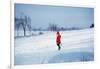 Germany - Bielefeld - 1960's Child Plays in Snow-Richard Baker-Framed Photographic Print