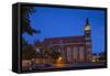 Germany, Brandenburg, Cottbus, Cathedral, Evening-Chris Seba-Framed Stretched Canvas