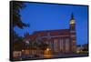 Germany, Brandenburg, Cottbus, Cathedral, Evening-Chris Seba-Framed Stretched Canvas