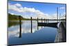 Germany, Brandenburg, Himmelpfort, Moderfitzsee, Jetty, Rowing Boat-Andreas Vitting-Mounted Photographic Print