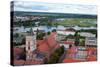 Germany, Brandenburg, Oder-Neisse Cycle Route, Frankfurt / Oder, Aerial Picture, High Water-Catharina Lux-Stretched Canvas
