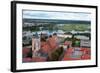 Germany, Brandenburg, Oder-Neisse Cycle Route, Frankfurt / Oder, Aerial Picture, High Water-Catharina Lux-Framed Photographic Print