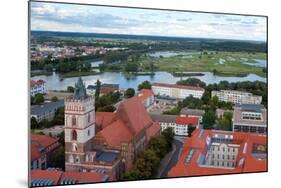 Germany, Brandenburg, Oder-Neisse Cycle Route, Frankfurt / Oder, Aerial Picture, High Water-Catharina Lux-Mounted Photographic Print