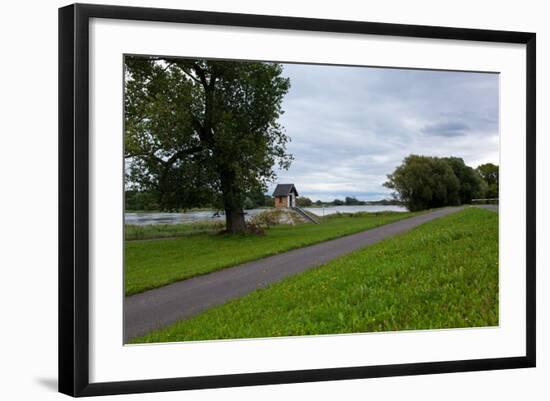 Germany, Brandenburg, Oder-Neisse Cycle Route, Ratzdorf, Water Level Hut-Catharina Lux-Framed Photographic Print