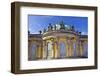 Germany, Brandenburg, Preussen, Potsdam. close up of the main facade of Sans Souci Palace with stat-Miva Stock-Framed Photographic Print