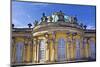 Germany, Brandenburg, Preussen, Potsdam. close up of the main facade of Sans Souci Palace with stat-Miva Stock-Mounted Photographic Print