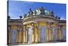 Germany, Brandenburg, Preussen, Potsdam. close up of the main facade of Sans Souci Palace with stat-Miva Stock-Stretched Canvas