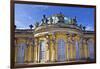 Germany, Brandenburg, Preussen, Potsdam. close up of the main facade of Sans Souci Palace with stat-Miva Stock-Framed Photographic Print