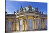 Germany, Brandenburg, Preussen, Potsdam. close up of the main facade of Sans Souci Palace with stat-Miva Stock-Stretched Canvas