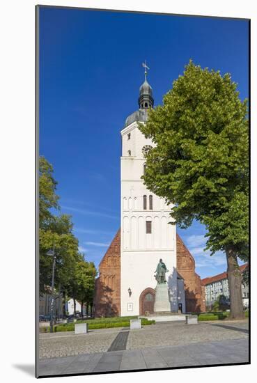 Germany, Brandenburg, Spreewald, LŸbben, Church, Evening, Paul-Gerhardt Monument-Chris Seba-Mounted Photographic Print