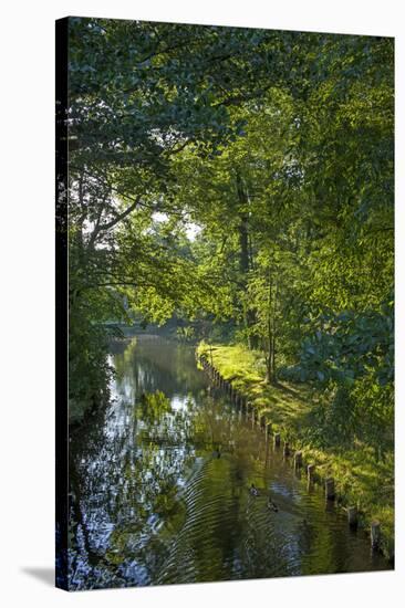 Germany, Brandenburg, Spreewald (Spree Forest), LŸbben, Canal, Sunrise-Chris Seba-Stretched Canvas