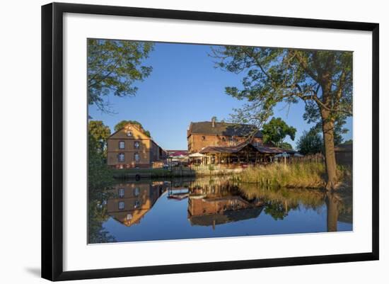 Germany, Brandenburg, Spreewald (Spree Forest), Schlepzig, Restaurant Along Canal-Chris Seba-Framed Photographic Print