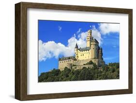 Germany, Castle Marksburg near Braubach, Germany, on the Rhine River, River cruise, Marksburg Castl-Miva Stock-Framed Photographic Print