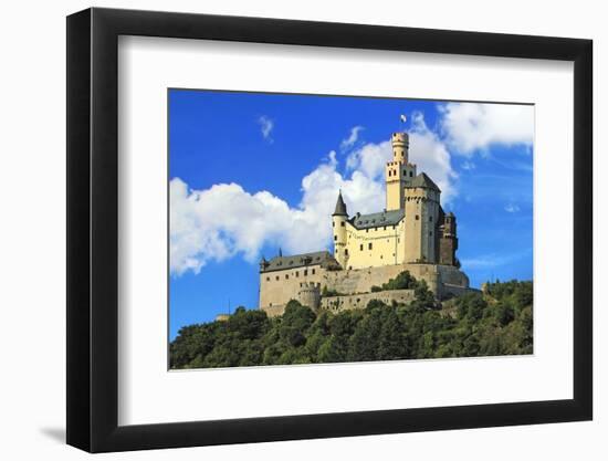 Germany, Castle Marksburg near Braubach, Germany, on the Rhine River, River cruise, Marksburg Castl-Miva Stock-Framed Photographic Print