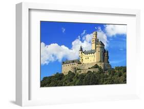 Germany, Castle Marksburg near Braubach, Germany, on the Rhine River, River cruise, Marksburg Castl-Miva Stock-Framed Photographic Print