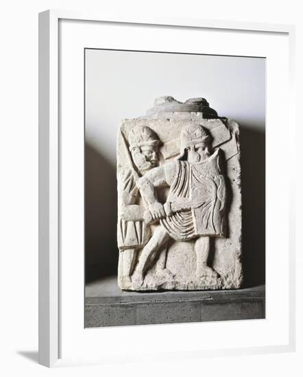 Germany, Castrum of Mainz, Relief from the Base of a Column Representing Legionaries Attacking-null-Framed Giclee Print