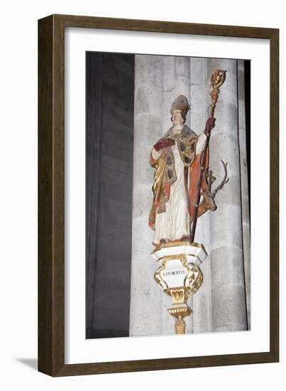 Germany, Cologne, Cologne Cathedral, Corbel Statue of St. Hubertus-Samuel Magal-Framed Photographic Print