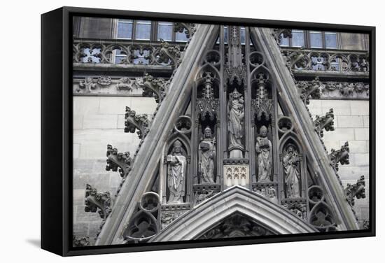 Germany, Cologne, Cologne Cathedral, North Facade, Portal of Michael, Gable-Samuel Magal-Framed Stretched Canvas