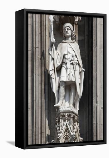 Germany, Cologne, Cologne Cathedral, South Facade, Portal of Gereon, Sculpture with Canopy-Samuel Magal-Framed Stretched Canvas