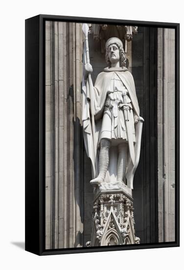 Germany, Cologne, Cologne Cathedral, South Facade, Portal of Gereon, Sculpture with Canopy-Samuel Magal-Framed Stretched Canvas