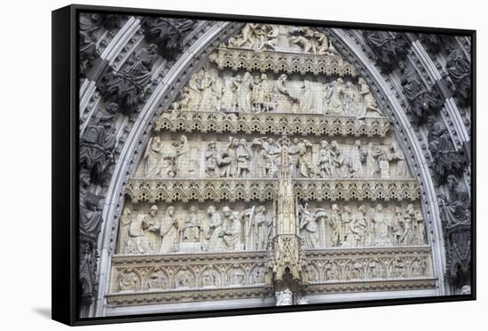 Germany, Cologne, Cologne Cathedral, West, Facade, Main, Portal, Portal of Mary, Tympanum Relief-Samuel Magal-Framed Stretched Canvas