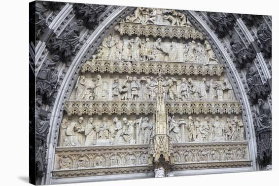 Germany, Cologne, Cologne Cathedral, West, Facade, Main, Portal, Portal of Mary, Tympanum Relief-Samuel Magal-Stretched Canvas
