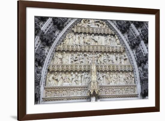 Germany, Cologne, Cologne Cathedral, West, Facade, Main, Portal, Portal of Mary, Tympanum Relief-Samuel Magal-Framed Photographic Print