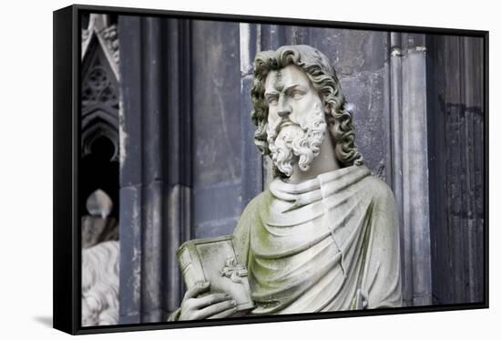 Germany, Cologne, Cologne Cathedral, West Facade, Statue-Samuel Magal-Framed Stretched Canvas