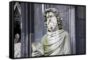 Germany, Cologne, Cologne Cathedral, West Facade, Statue-Samuel Magal-Framed Stretched Canvas