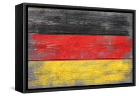 Germany Country Flag - Barnwood Painting-Lantern Press-Framed Stretched Canvas