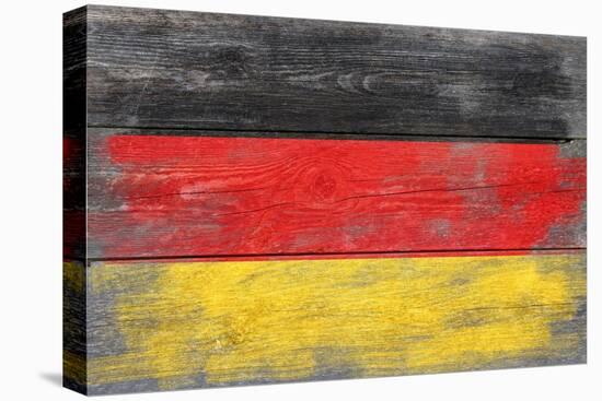 Germany Country Flag - Barnwood Painting-Lantern Press-Stretched Canvas