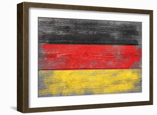 Germany Country Flag - Barnwood Painting-Lantern Press-Framed Art Print
