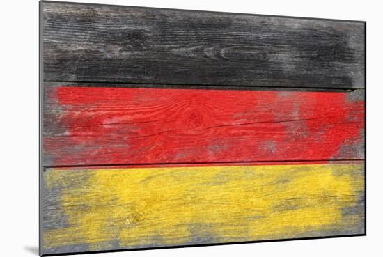 Germany Country Flag - Barnwood Painting-Lantern Press-Mounted Art Print