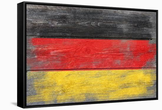 Germany Country Flag - Barnwood Painting-Lantern Press-Framed Stretched Canvas