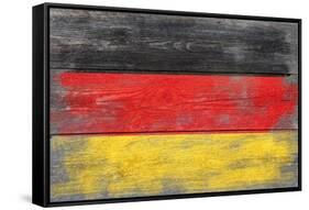 Germany Country Flag - Barnwood Painting-Lantern Press-Framed Stretched Canvas