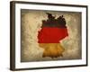 Germany Country Flag Map-Red Atlas Designs-Framed Giclee Print