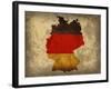 Germany Country Flag Map-Red Atlas Designs-Framed Giclee Print