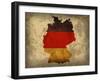 Germany Country Flag Map-Red Atlas Designs-Framed Giclee Print