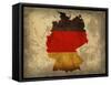 Germany Country Flag Map-Red Atlas Designs-Framed Stretched Canvas